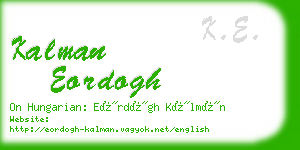 kalman eordogh business card